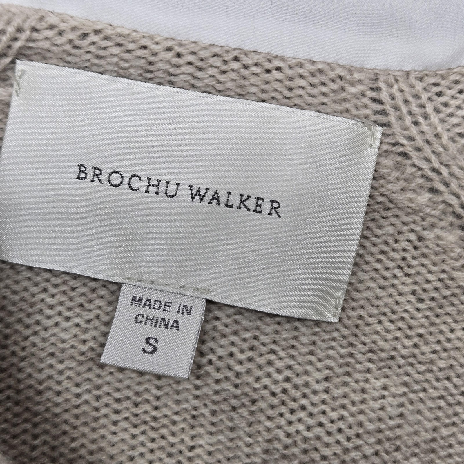 Brochu Walker Sweater Dress Womens Small Wool Cashmere Beige Layered V Neck — image 2 of 8